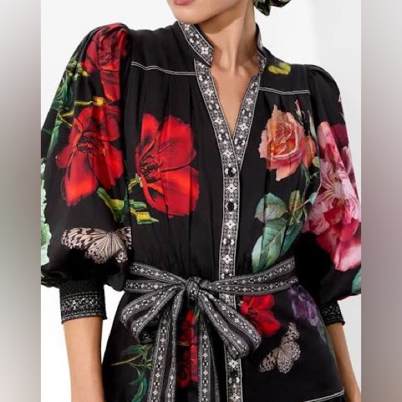 Alice + Olivia Black Floral Maxi Dress - Picture 2 of 5